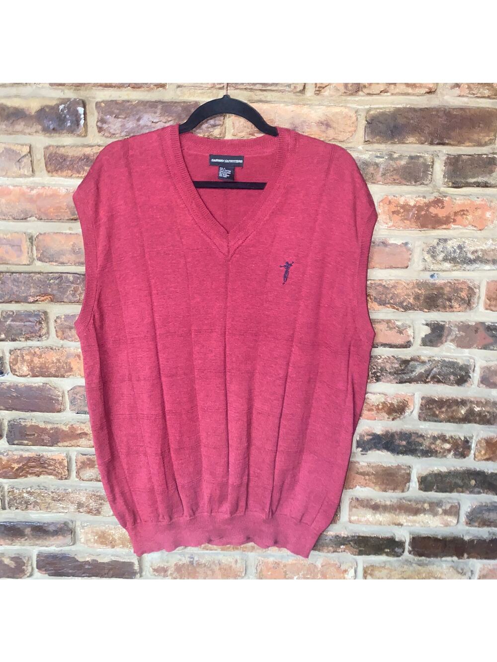Fairway Outfitters Red Knit Sleeveless Sweater Vest Men's Size Large